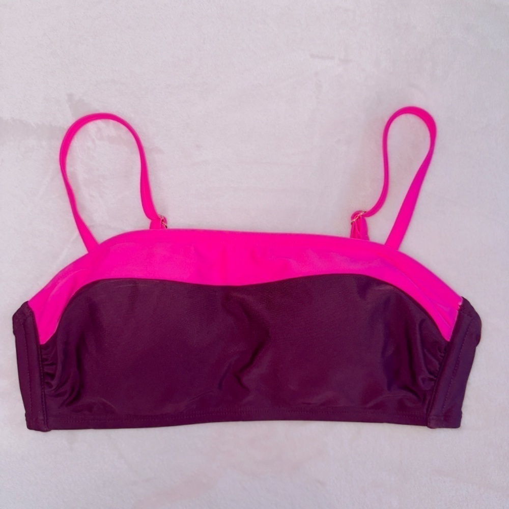 Kona Sol Purple Pink Bandeau Bikini Top size medium